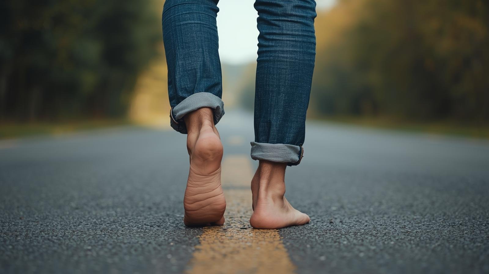 pies de hombre descalzos